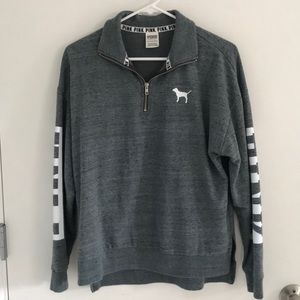 Green quarter zip pullover by PINK